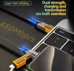 4 in 1 USB-C Charging Cable 1m Type-C Connector Nylon Braided PD 65W 27W Fast Charging